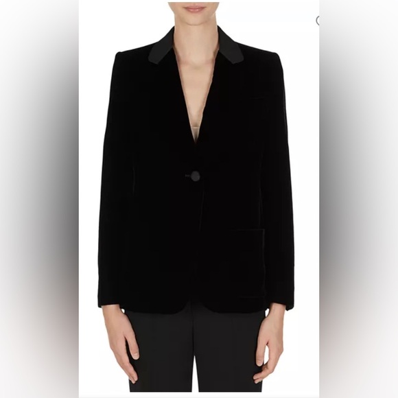 ✨⚡️💥Act lll Woman Velvet Two Button Black Blazer Jacket - Picture 3 of 16
